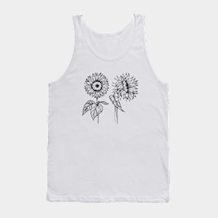 Sunflower Minimalistic Art Artsy Japanese Brunch Vintage Tank Top